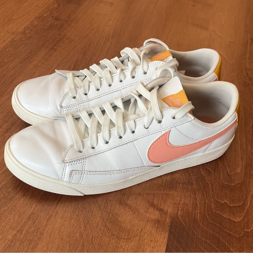 Nike blazer low top white and pink size 9.5 women